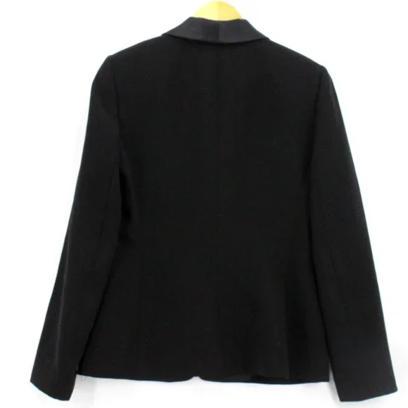 Studio Tahari Blazer Women's Casual Solid Black One Button Front Lined Size 8 - Picture 6 of 8